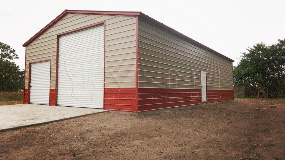 30x41 Enclosed Vertical Roof Garage