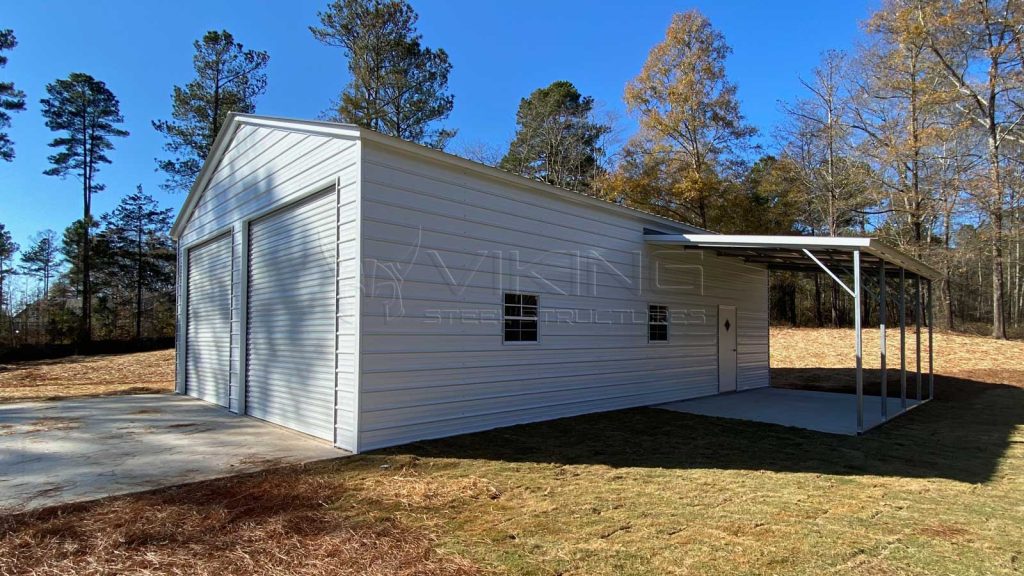 30x41x12 Metal Garage with Lean To