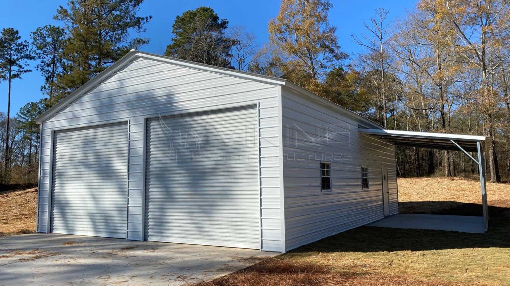 30x41x12 Metal Garage with Lean To