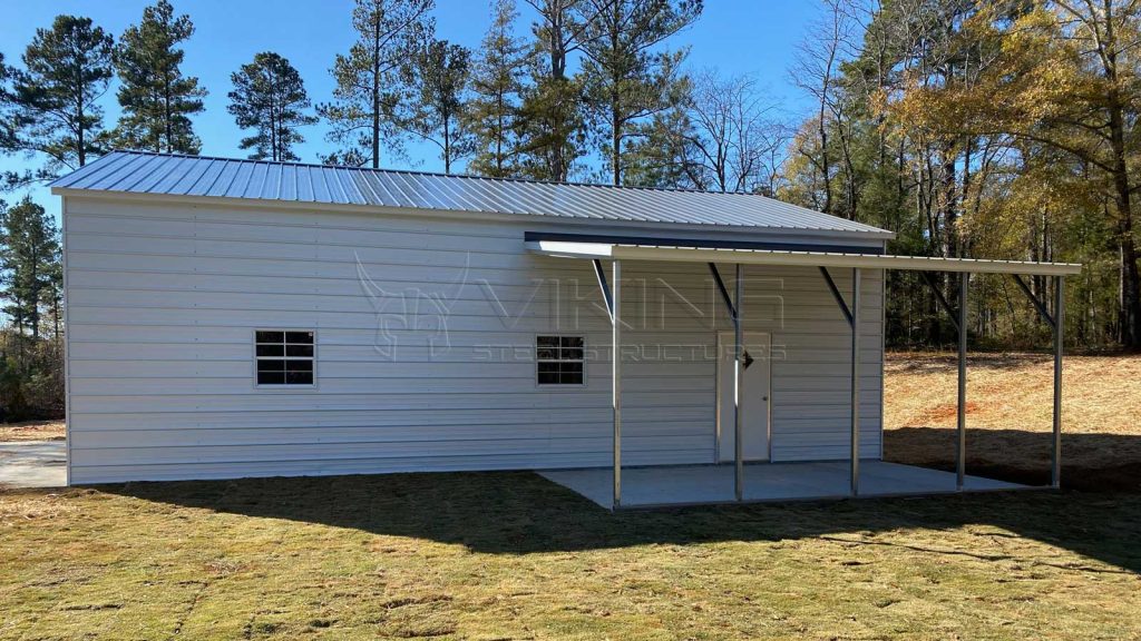 30x41x12 Metal Garage with Lean To