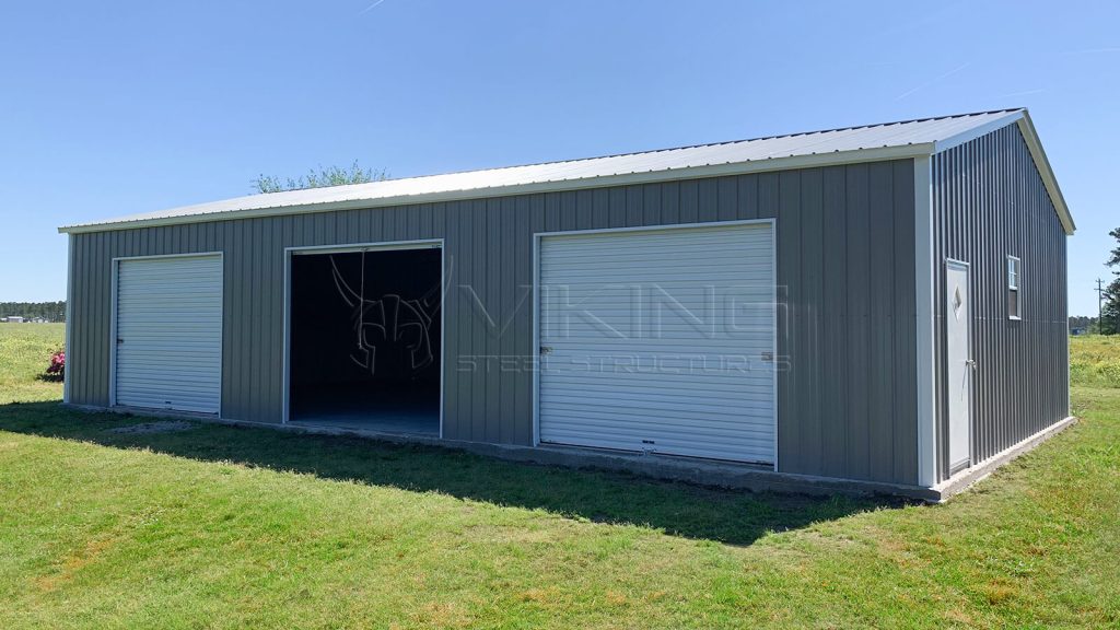 30x30 Two Car Metal Garage - American Metal Buildings