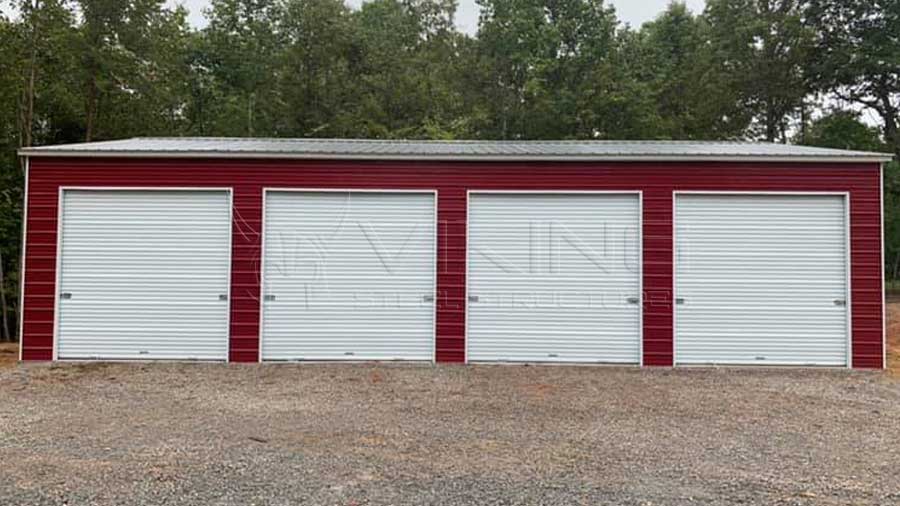 30'x50'x12' Vertical Roof Style Garage Front View