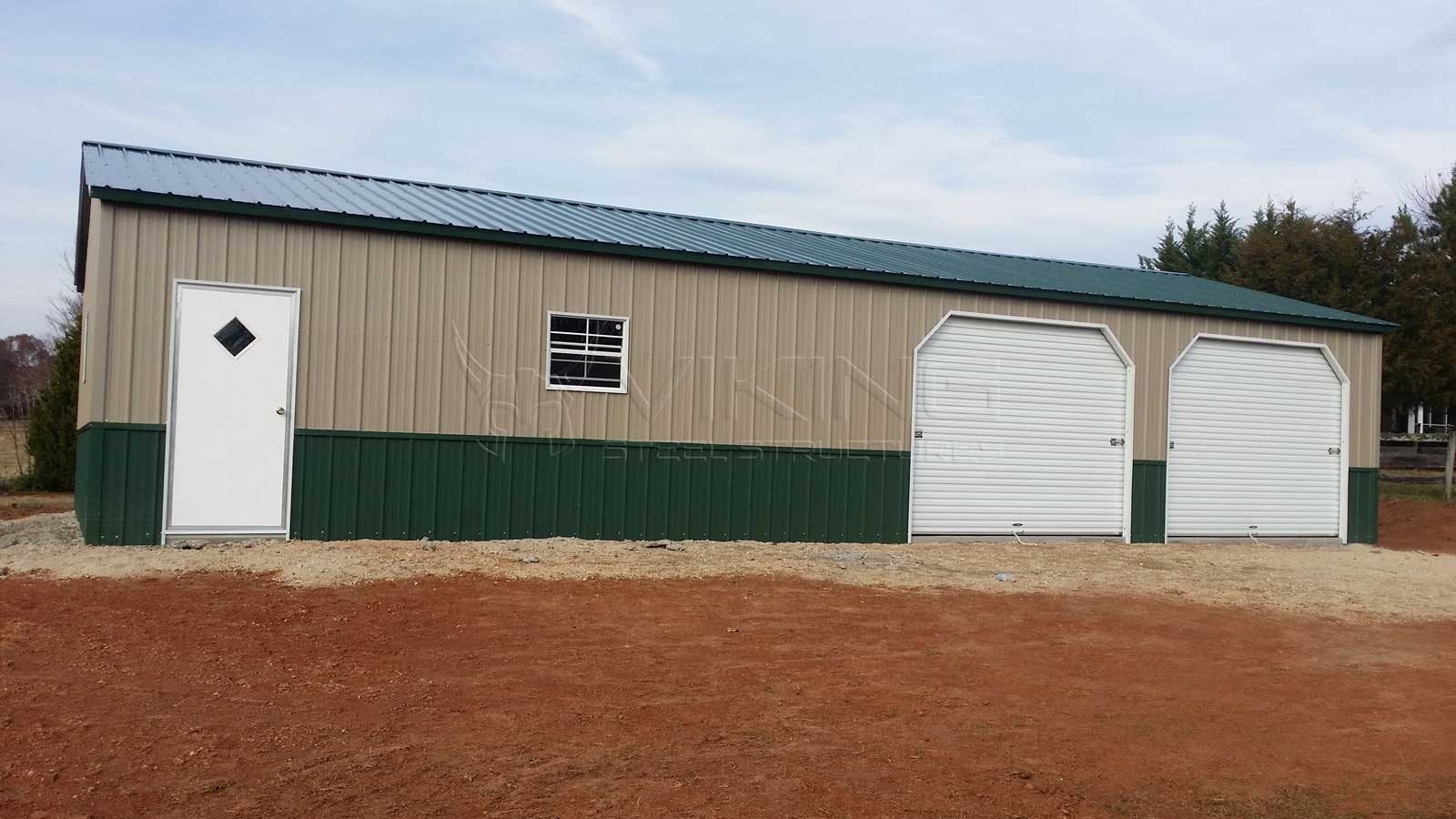 30'x55'x9 All Vertical Two Tone Garage