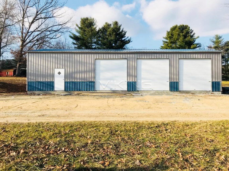 30x60x12 All Vertical Enclosed Metal Garage