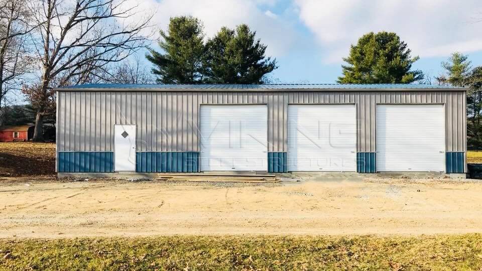 30x60x12 Enclosed Metal Garage