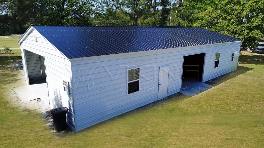 30x61 Fully Enclosed Steel Garage Workshop