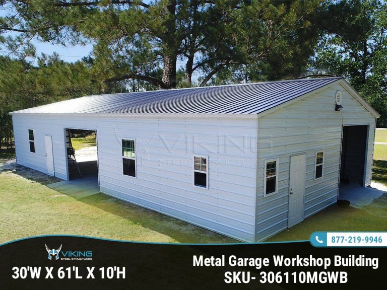 30x61x10 Metal Garage Workshop