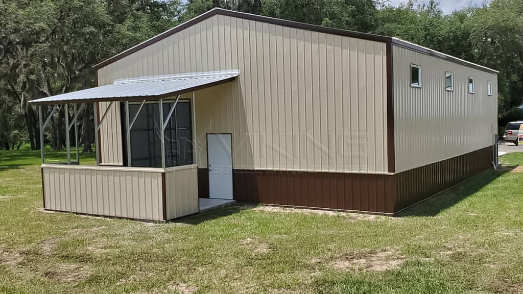 36x48x14 Metal Workshop with Lean-to