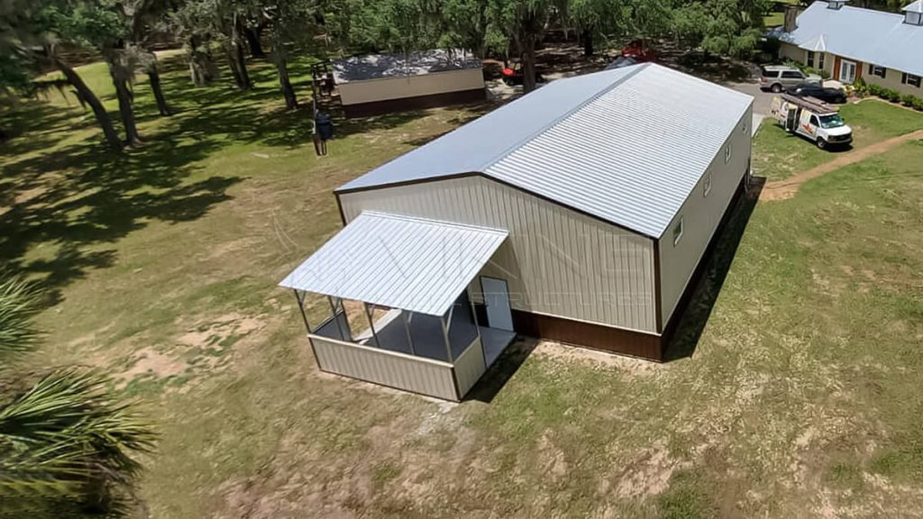 36x48x14 Metal Workshop with Lean-to