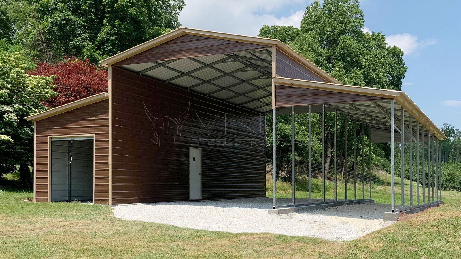 38x40x14 Metal Horse Barn Front