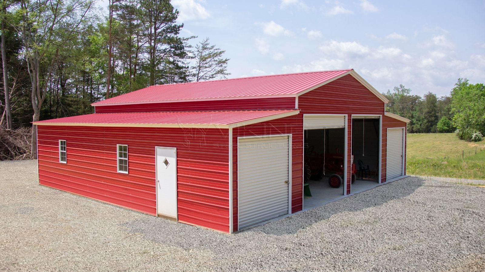 44x36x12 Metal Barn Building Side View