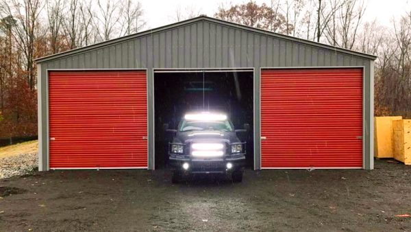 44x44x14 All Vertical Three Car Garage