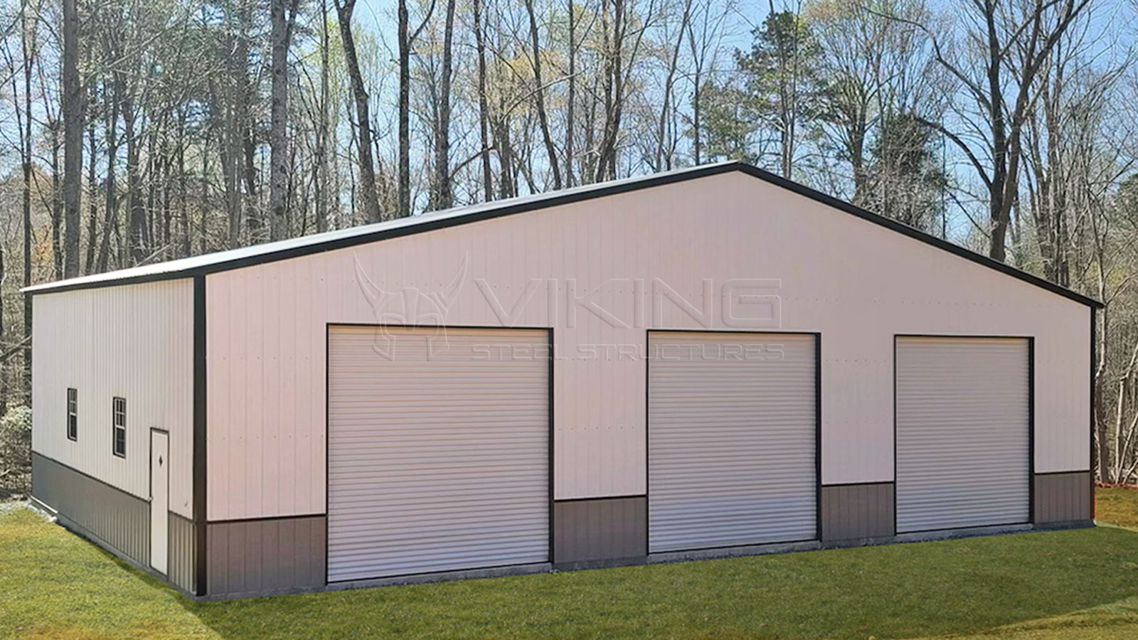48x32x14 Commercial Garage Building Front View