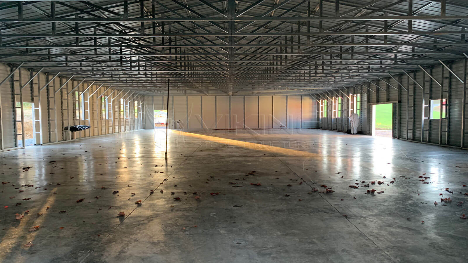 50x100 ClearSpan Metal Building Inside View