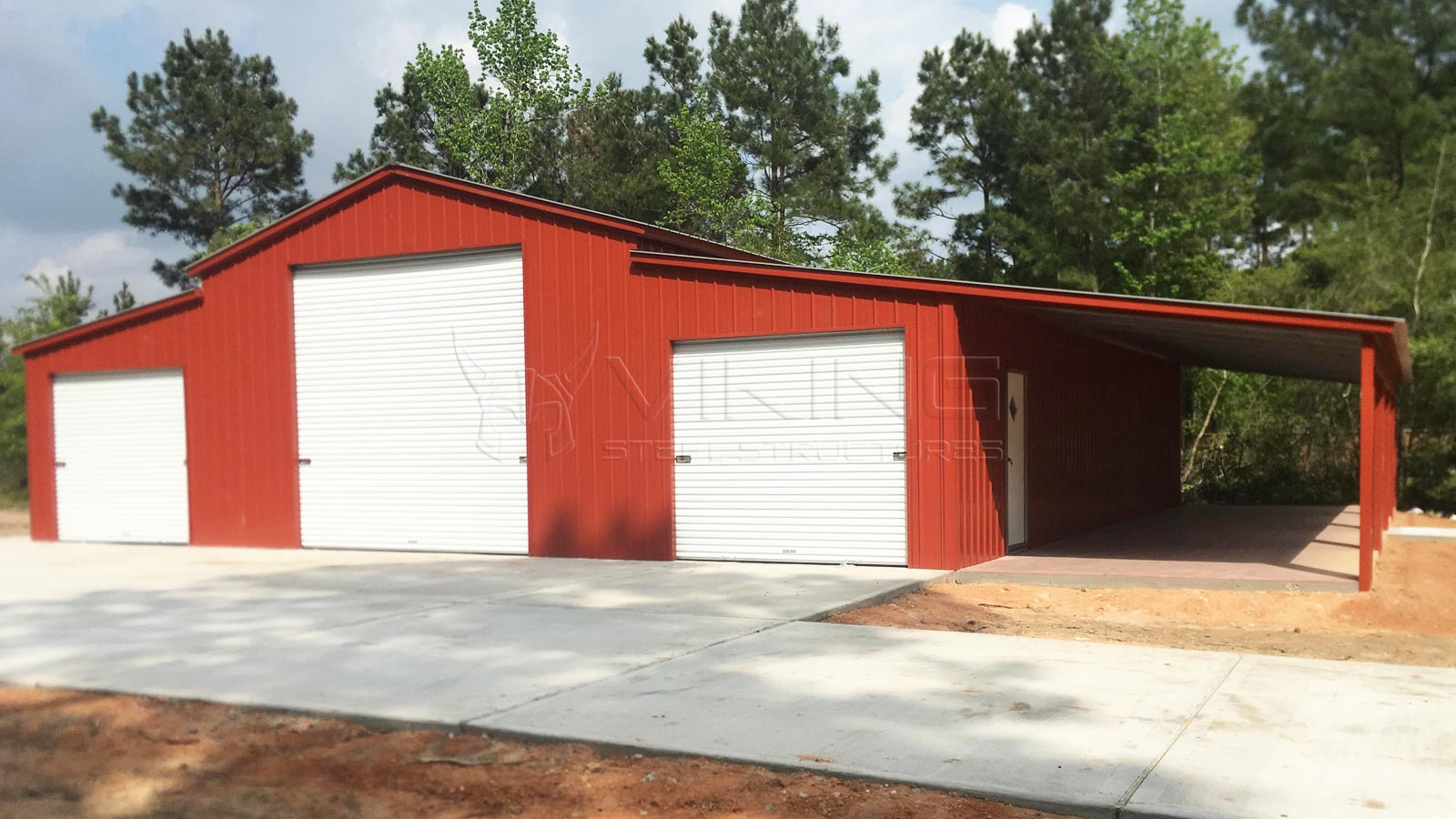 58'x50'x12' All Vertical Carolina Barn Front View