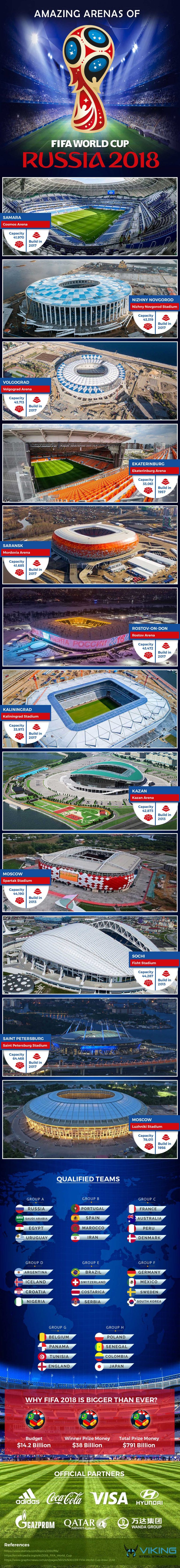 Amazing Arenas of FIFA World Cup Russia 2018