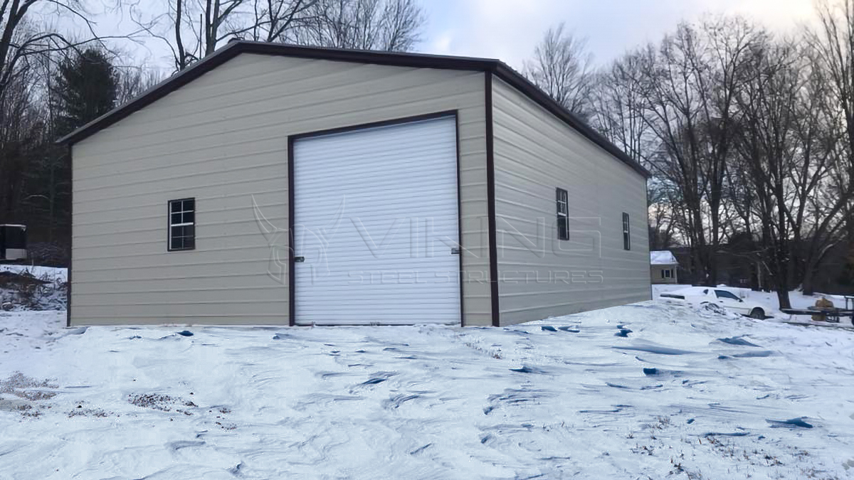 30X40X12 Vertical Roof Metal Garage