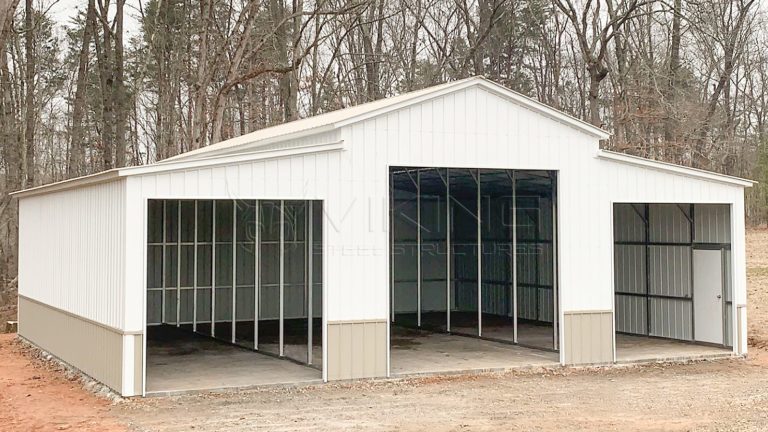 42x40x14 Two Tone Carolina Metal Barn