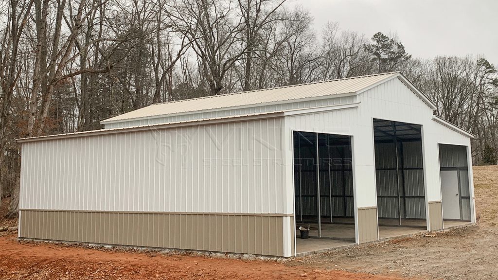 42x40x14 Two Tone Carolina Metal Barn