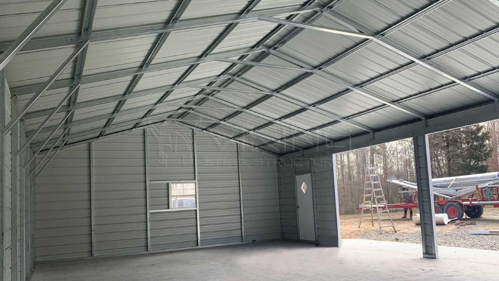30x80x16 Vertical Garage with Lean-to