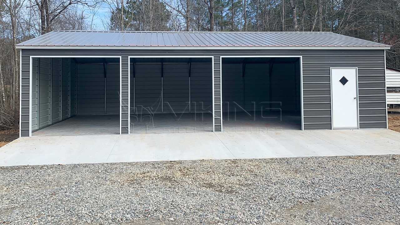 24x40x9 Three Car Metal Garage