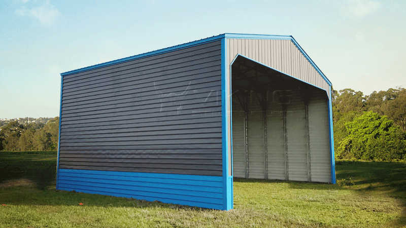 32x28x16 Metal Carport with Lap Siding