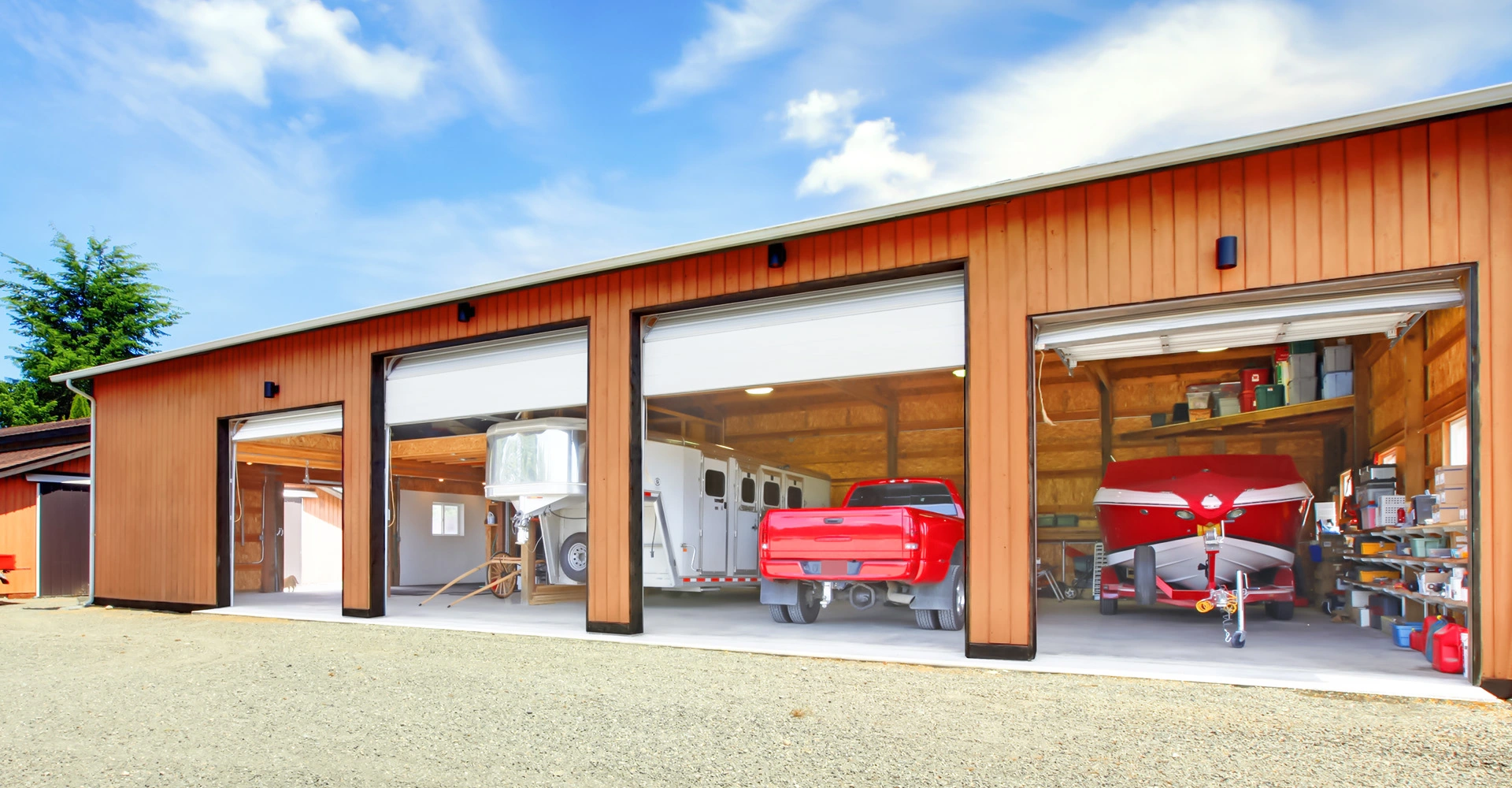 Enclosed 3-Bay Side Entry Metal Garage