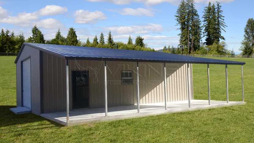 24x36x10 Vertical Fully Enclosed Garage