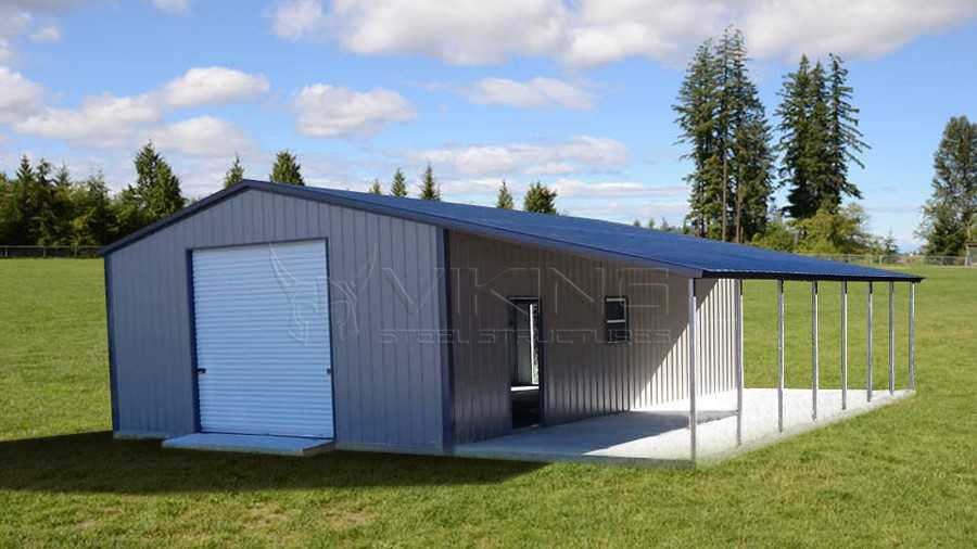 24x36x10 Vertical Fully Enclosed Garage