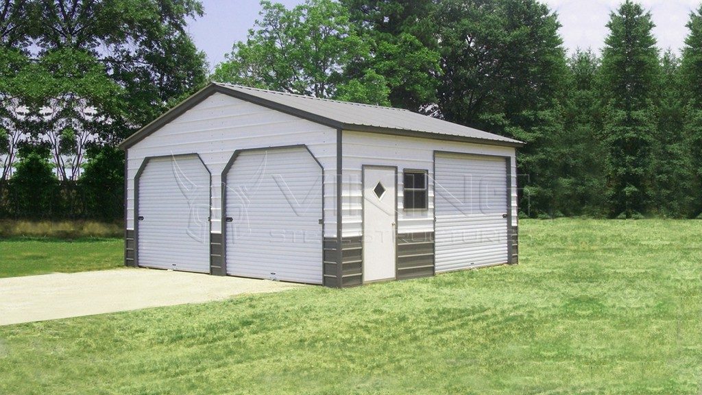 24x26 Enclosed Metal Garage