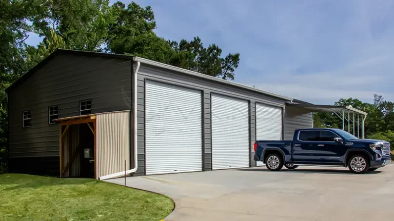 30x55x12 Vertical Roof Fully Enclosed Garage