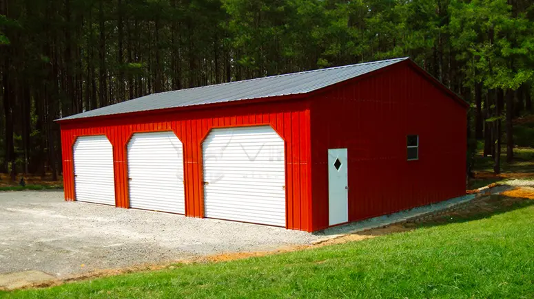 30x40x12 All Vertical Triple Wide Garage