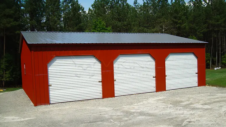 30x40x12 All Vertical Triple Wide Garage