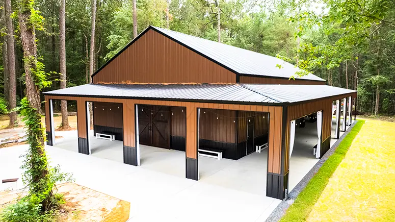 40x80x14 Fully Enclosed Garage With Wrap Around Lean To