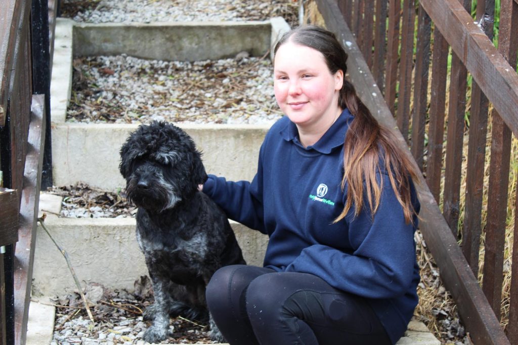 World Horse Welfare groom with her dog