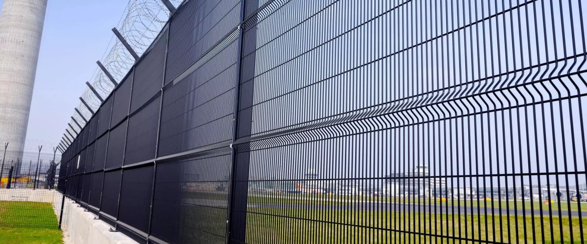 curvy airport fence