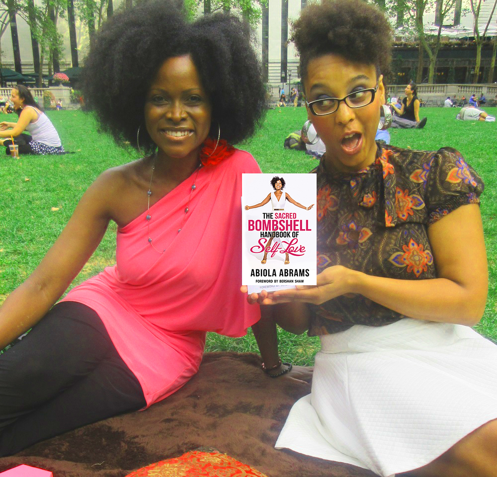 Abiola Abrams and Brittney Walker with the Sacred Bombshell Book