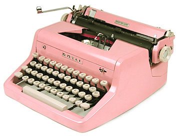 pink typewriter