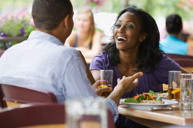 Couple enjoying dinner