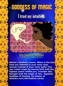 Goddess Affirmation Card with Isis