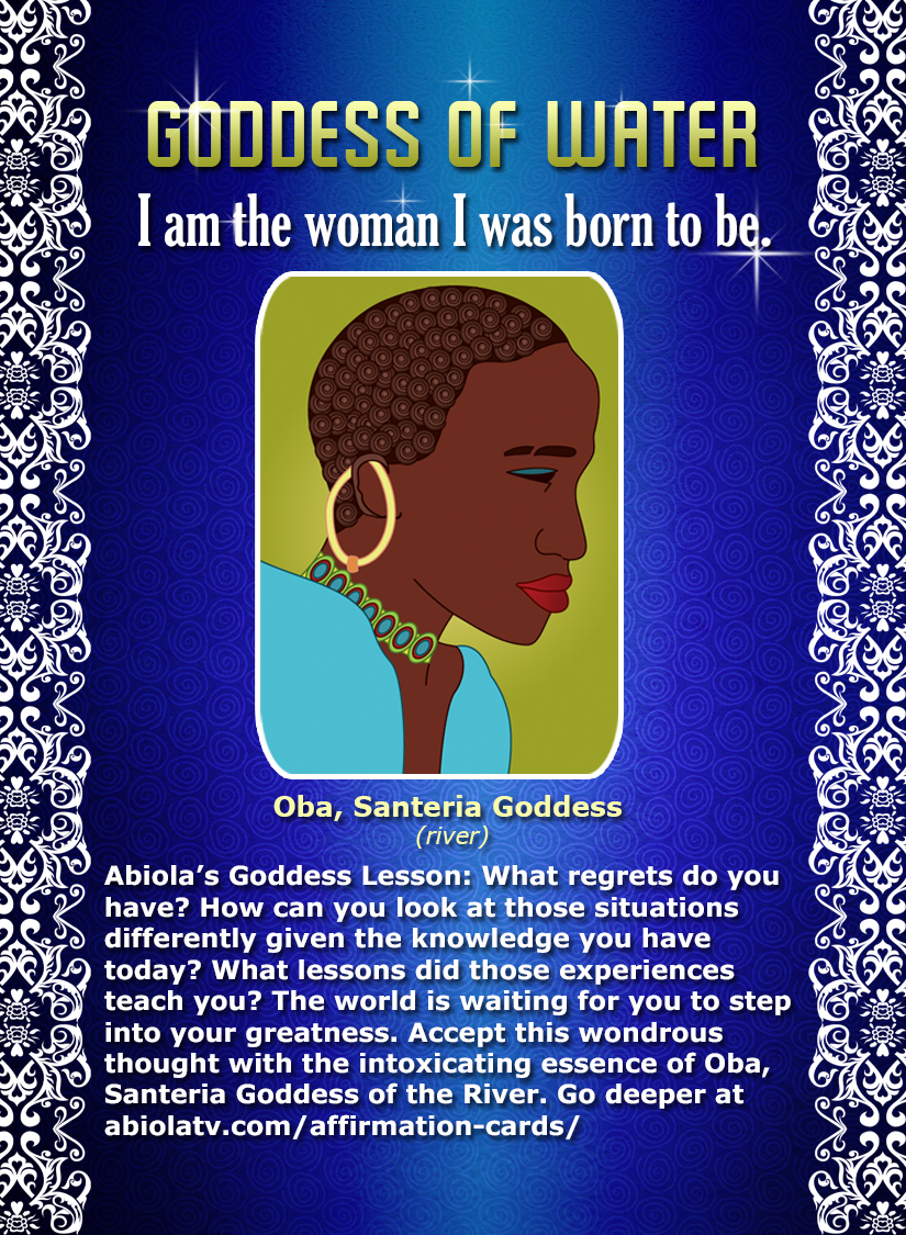 African Goddess Oba - Affirmation Card - Santeria Goddess