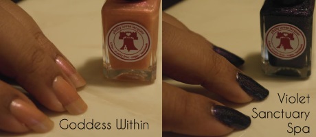 Spiritually Infused Vegan Nail Polish Violet Sanctuary Spa Goddess Review