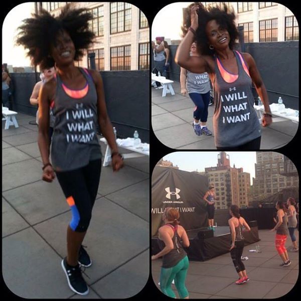 working out afro hair