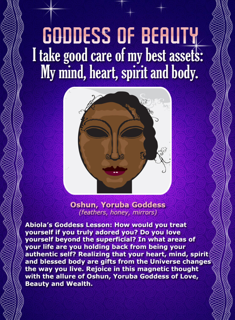 Yoruba Orisha Oshun - African Goddess Affirmation Card