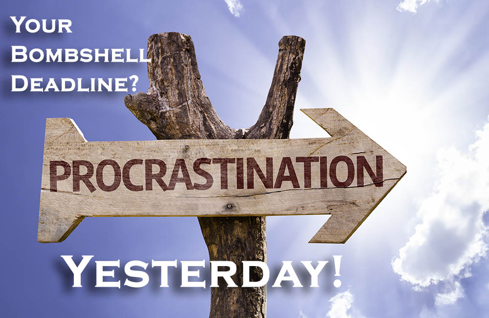 Procrastination wooden sign on a beautiful day