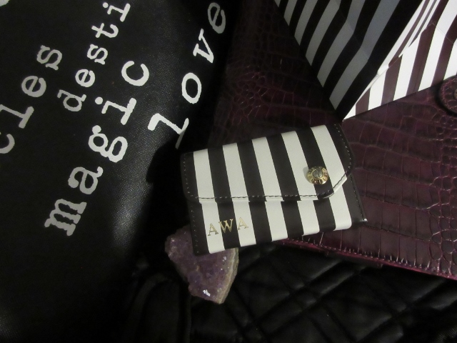 Henri Bendel Striped Business Card Case