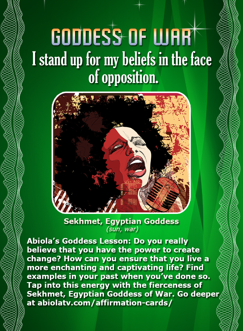 Goddess of War - African Goddess Affirmation Card