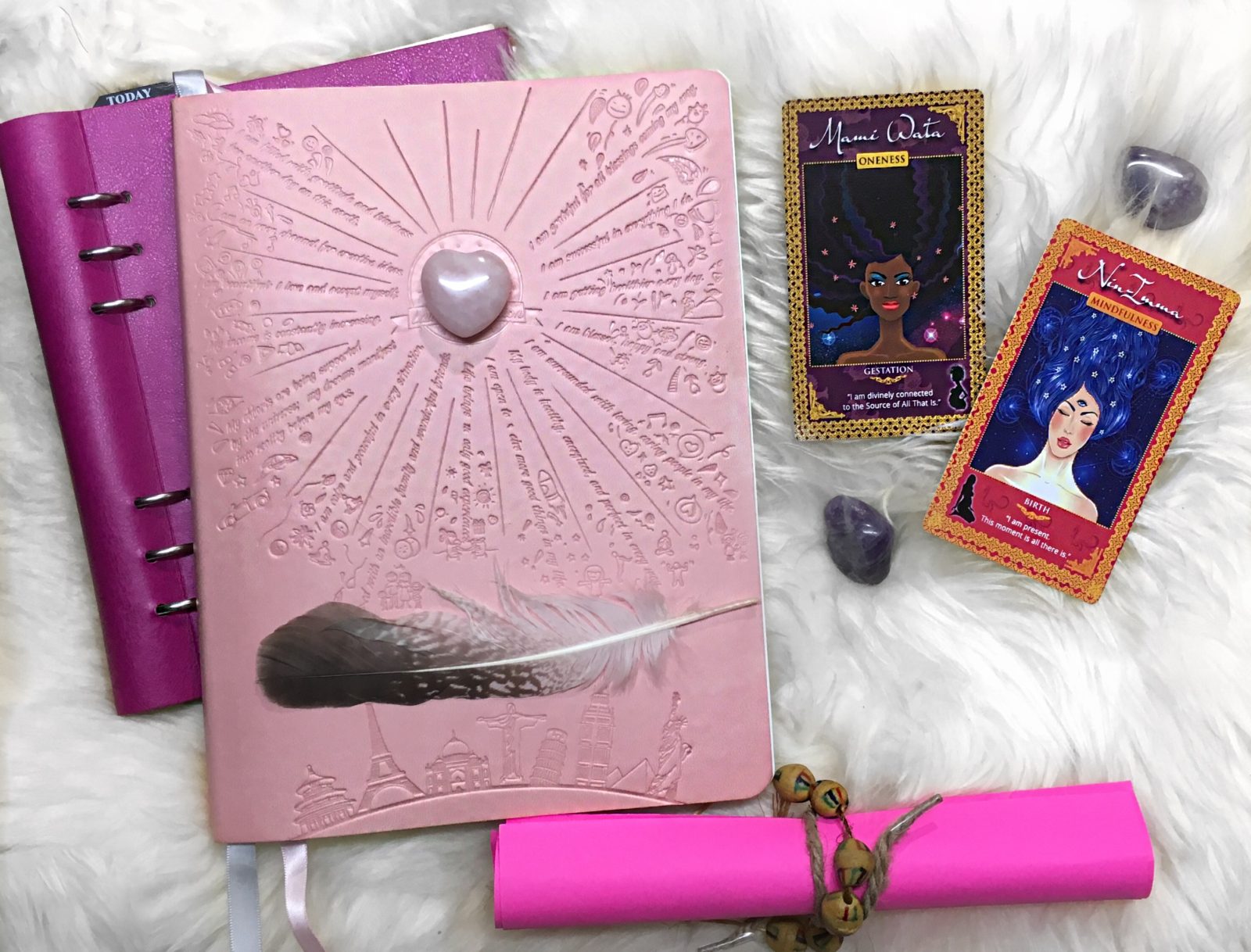 journal - manifesting - law of attraction planner journal rose quartz