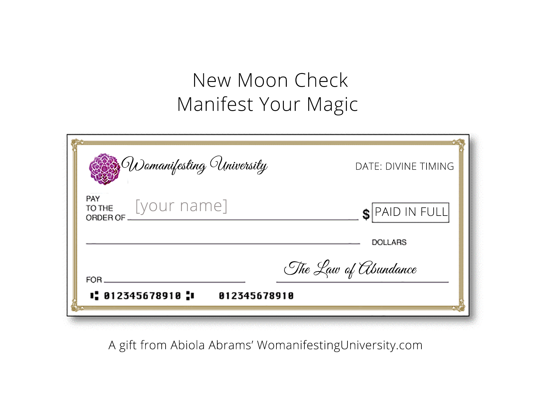 new moon check fro the universe - law of attraction