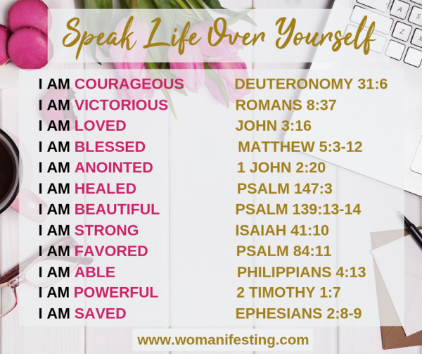 Speak Life Over Yourself I am Courageous, I am Strong